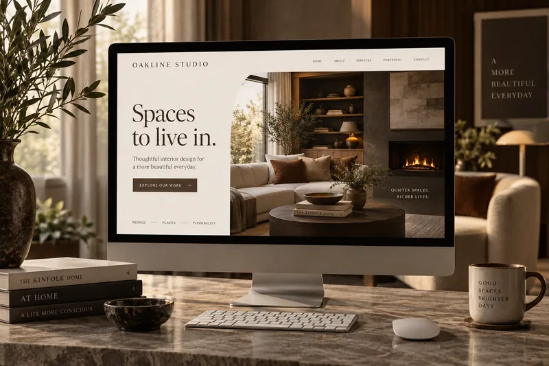 Oakline Studio website mockup