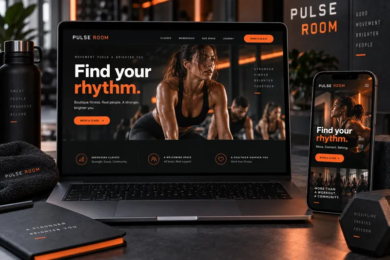 Pulse Room website mockup